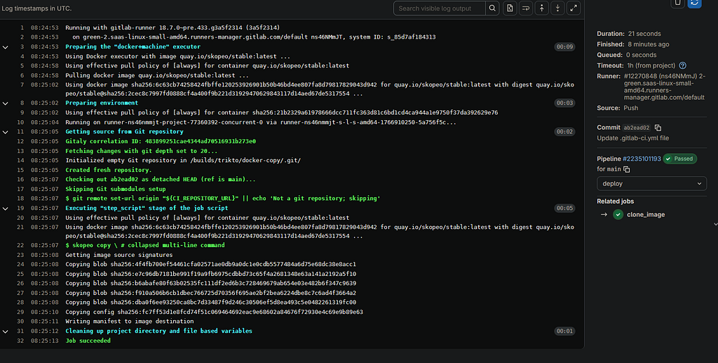 Cloning docker images between repositories without downloading them image 2